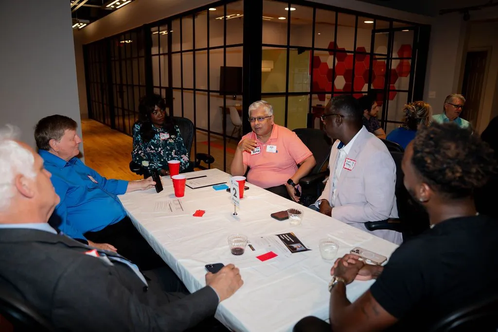 Professionals collaborating around a table